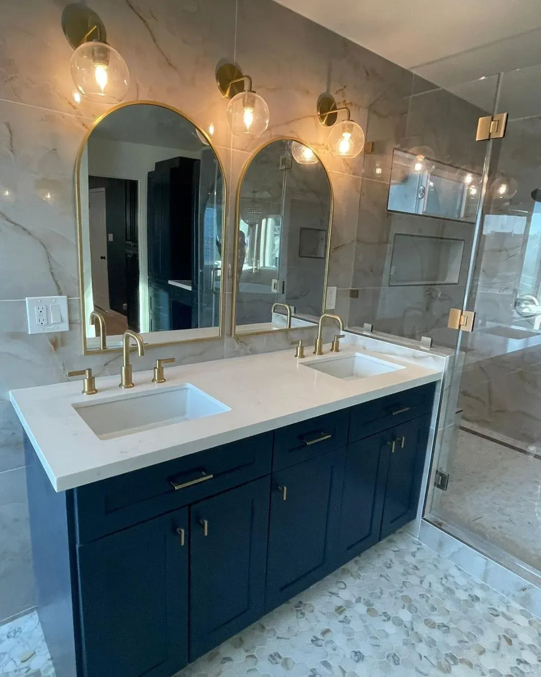 Backyard upgrade with an elegant dining area and overhead lighting