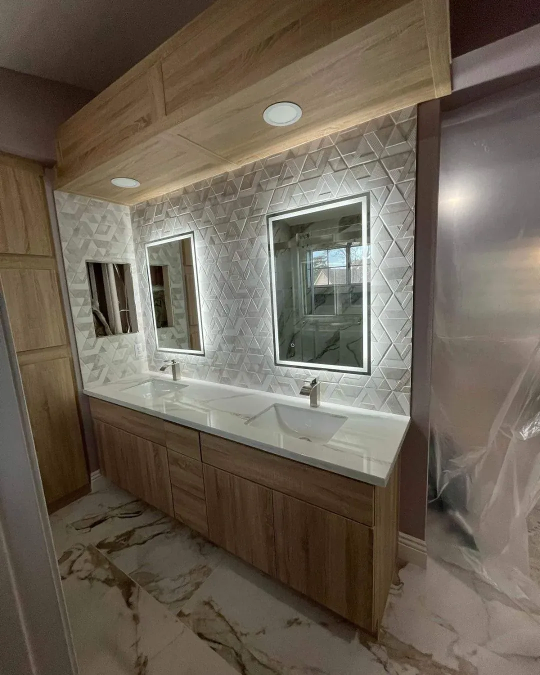 Backyard upgrade with an elegant dining area and overhead lighting