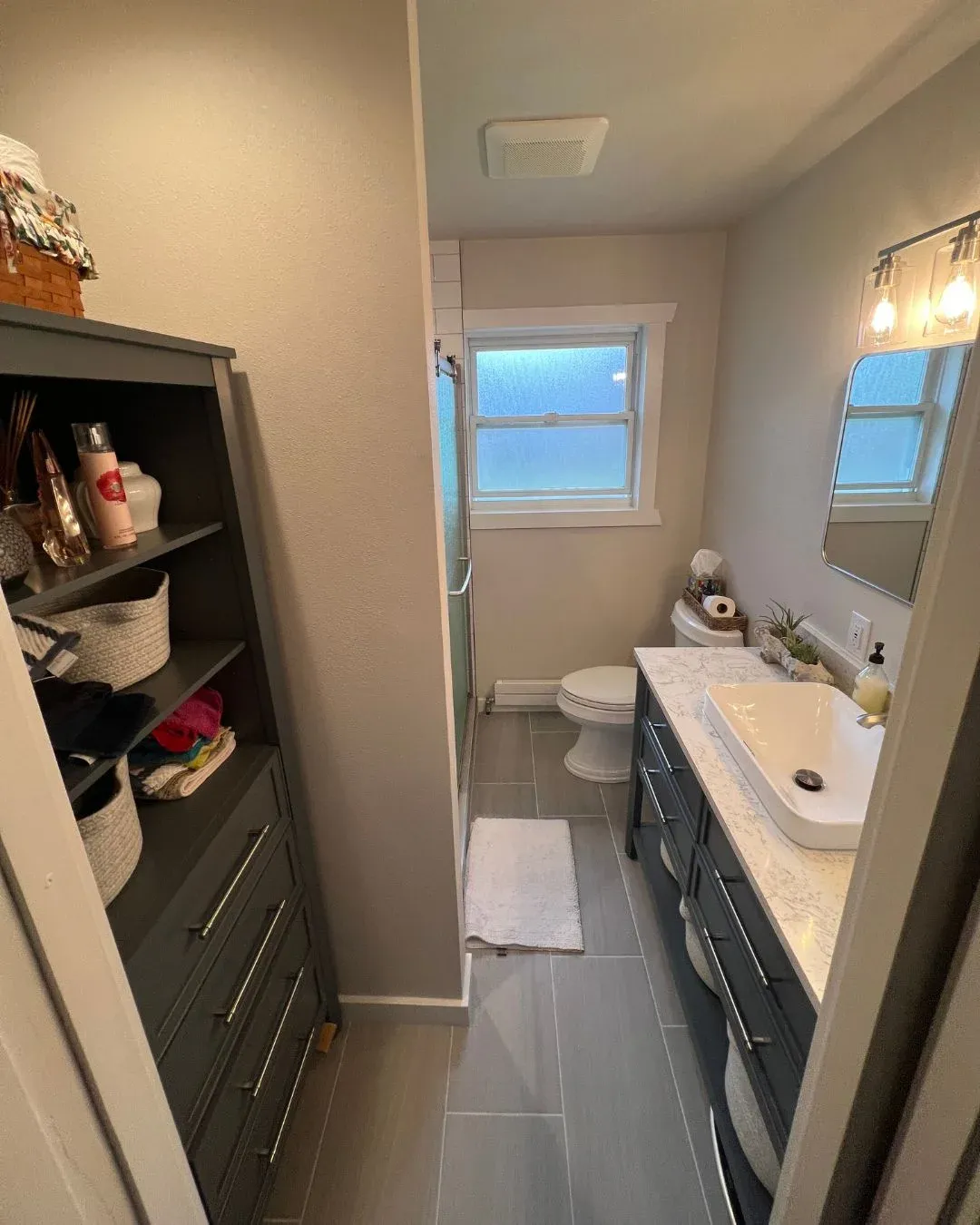 Backyard upgrade with an elegant dining area and overhead lighting