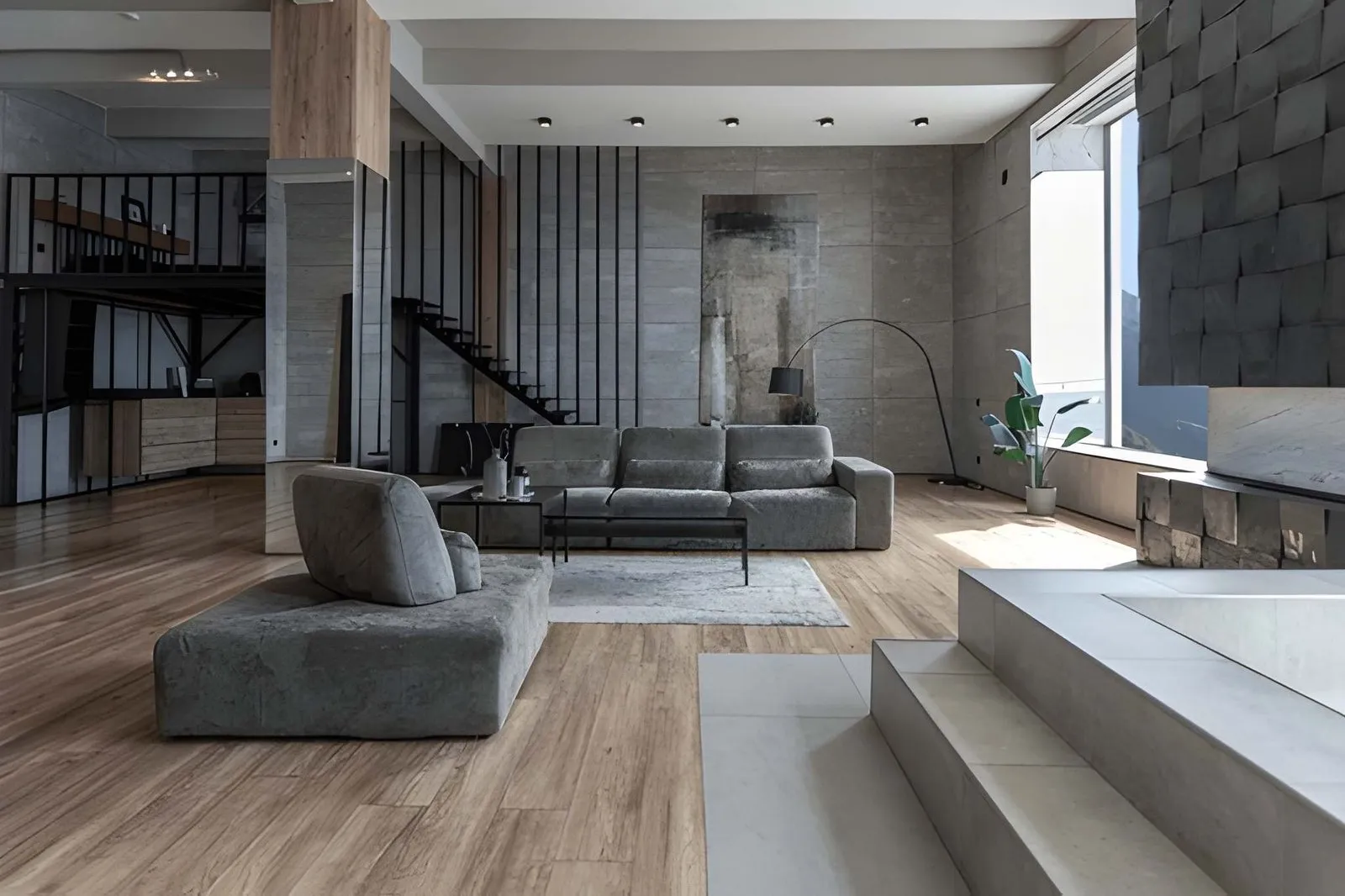 Open-concept living area transformed through full home remodeling design and construction